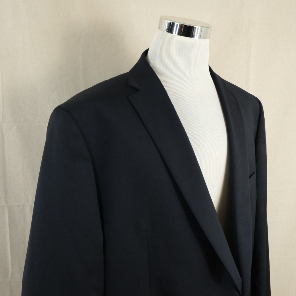 Michael Kors 52L Sport Coat 100% Wool Navy Blue Two Button Double Vented